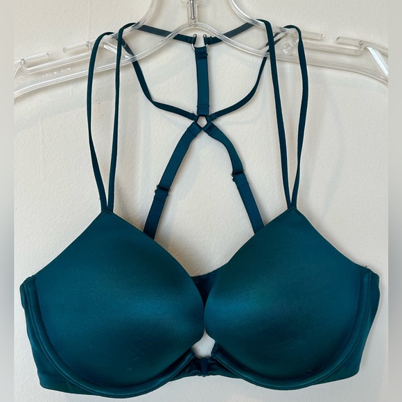 Victoria's Secret Blue Racer Back Front Closure Very Sexy Push Up Bra 34C - Picture 1 of 5